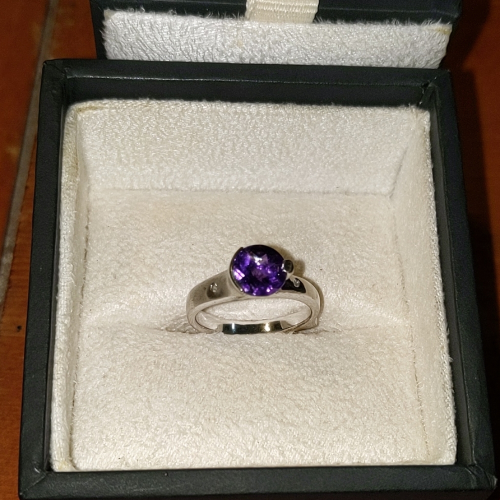 Amethyst and Diamond Ring